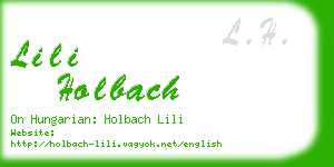 lili holbach business card